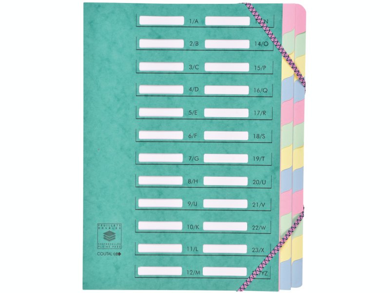 trieur dos extensible à élastiques - 24 compartiments