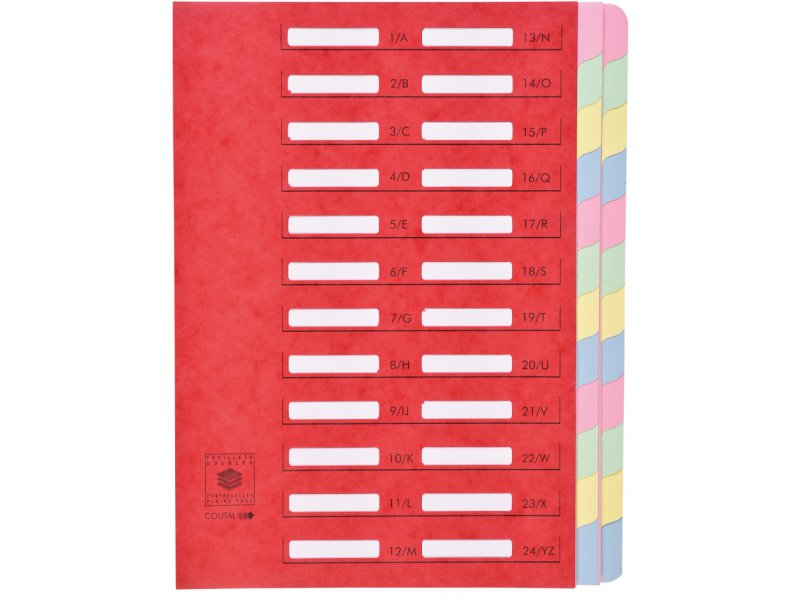 trieur dos extensible carte lustrée - 24 compartiments